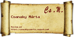 Csanaky Márta névjegykártya