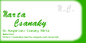marta csanaky business card